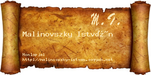 Malinovszky István névjegykártya