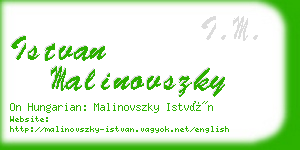 istvan malinovszky business card